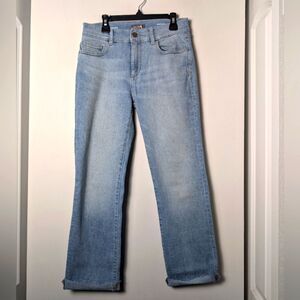 DL1961 jeans Mara straight insta sculpt ankle raw hem sz 27 light wash lt harbor